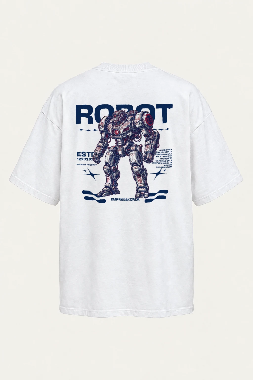 "Robot" Men's Oversized Heavyweight Crewneck T-Shirt