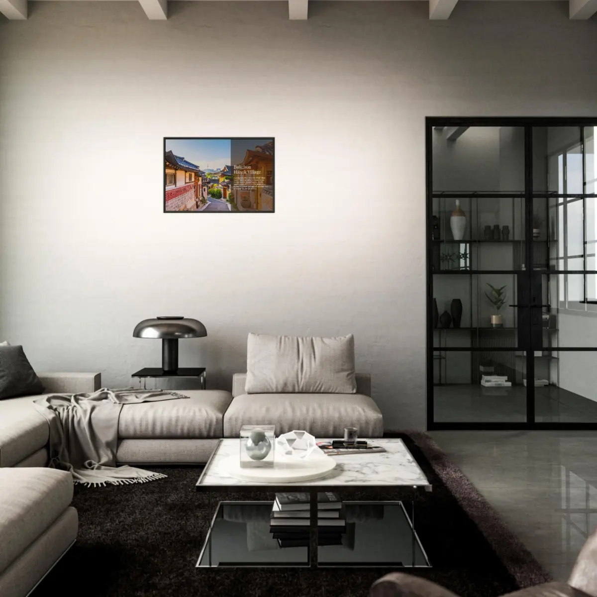 "Bukchon Hanok Village" Museum-Quality Matte Paper Metal Framed Poster 40x60 cm / 16x24″