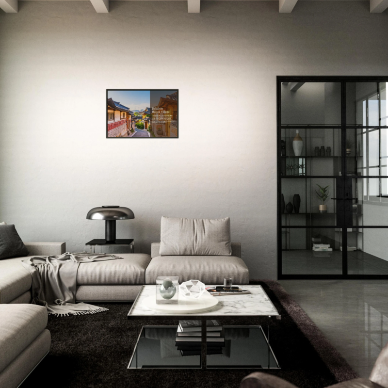 Alternative view of "Bukchon Hanok Village" Museum-Quality Matte Paper Metal Framed Poster 40x60 cm / 16x24″