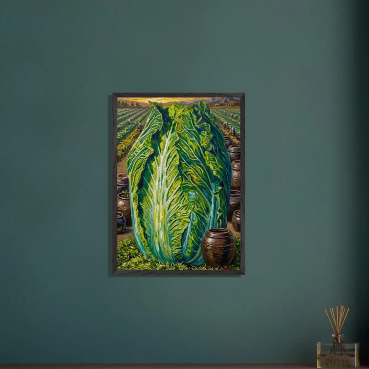 "Cabbage and Onggi" Premium Wooden Framed Poster With Museum-Quality Matte Paper