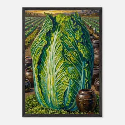 "Cabbage and Onggi" Premium Wooden Framed Poster With Museum-Quality Matte Paper