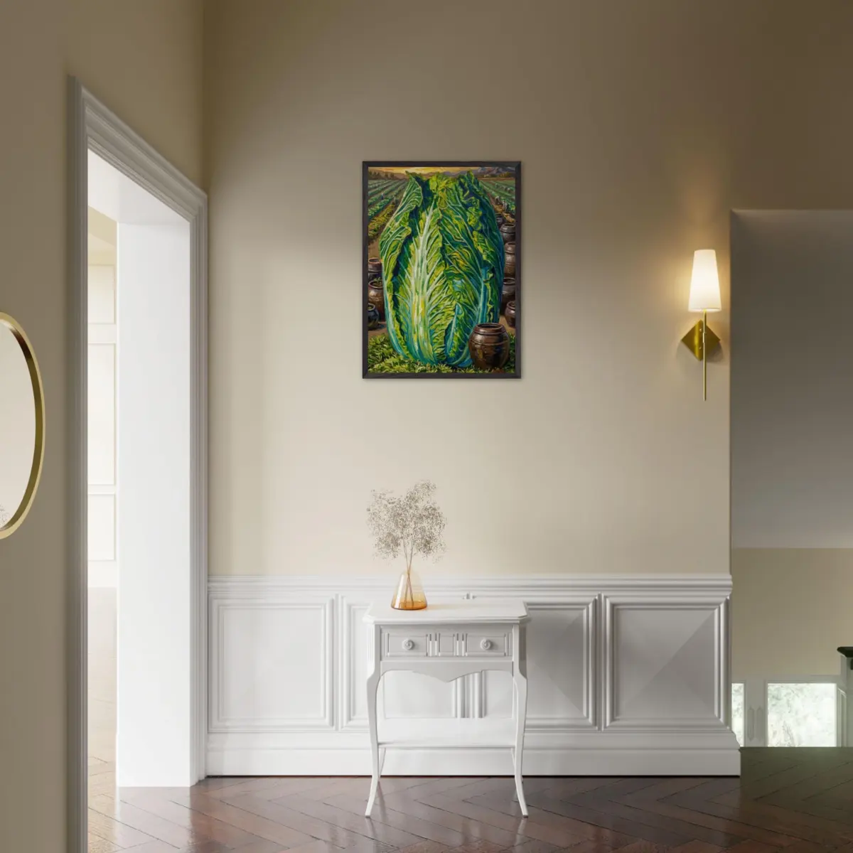 "Cabbage and Onggi" Premium Wooden Framed Poster With Museum-Quality Matte Paper