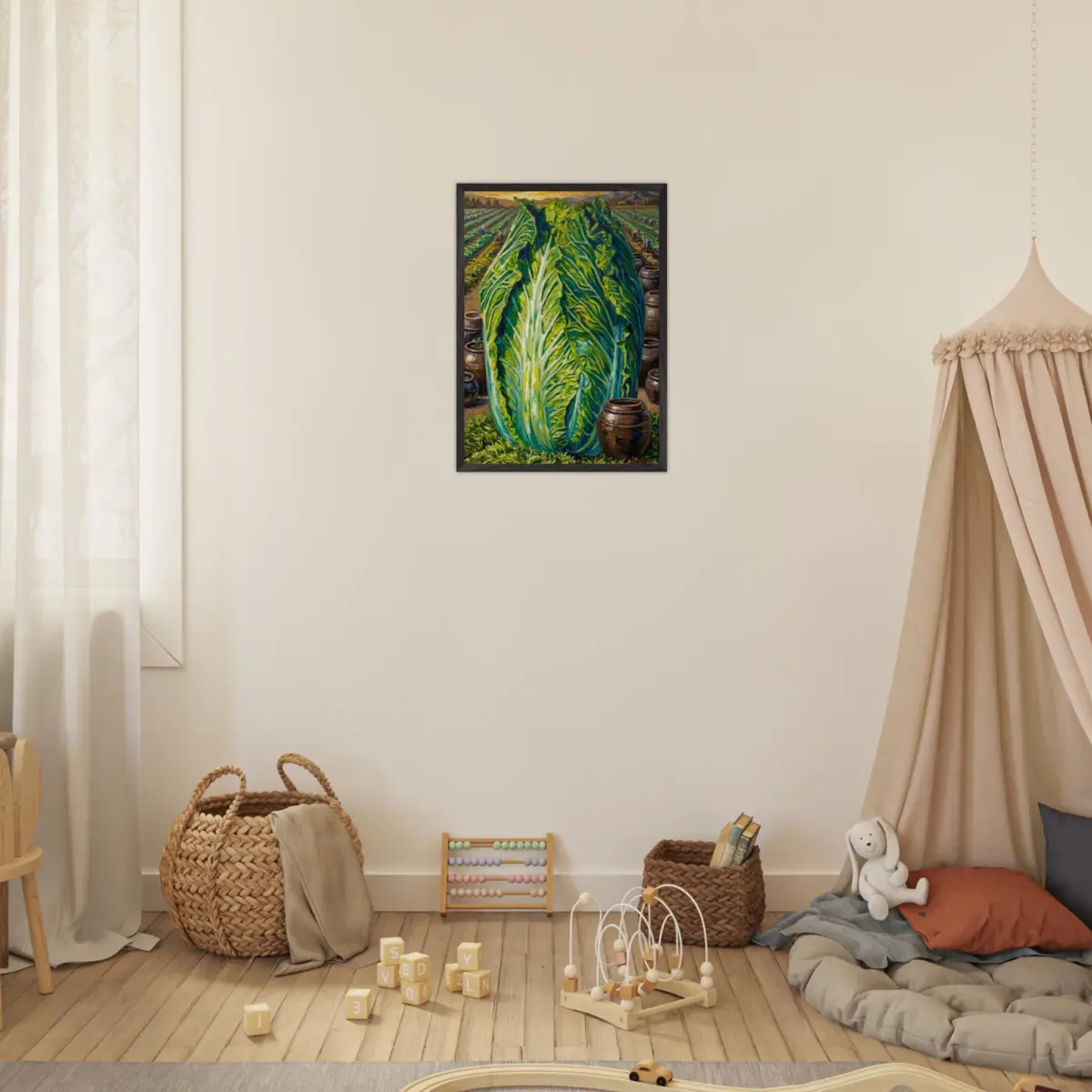 "Cabbage and Onggi" Premium Wooden Framed Poster With Museum-Quality Matte Paper