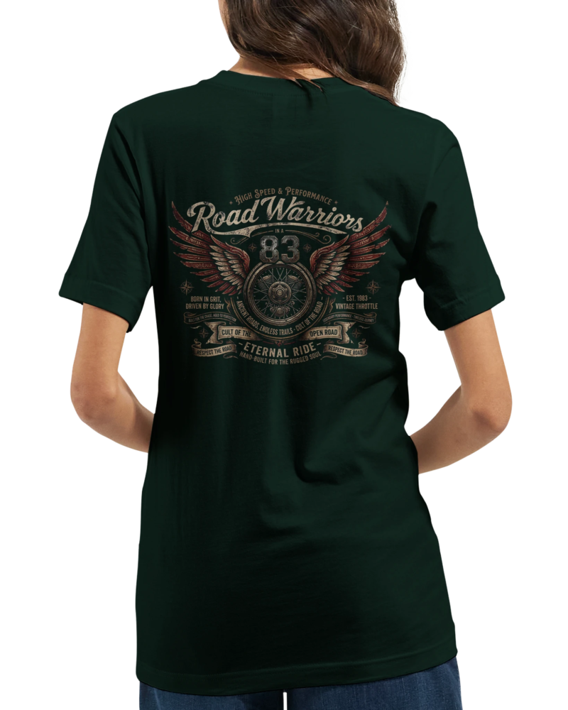 Alternative view of "Road warriors" Premium Unisex Crewneck T-shirt | Bella + Canvas 3001