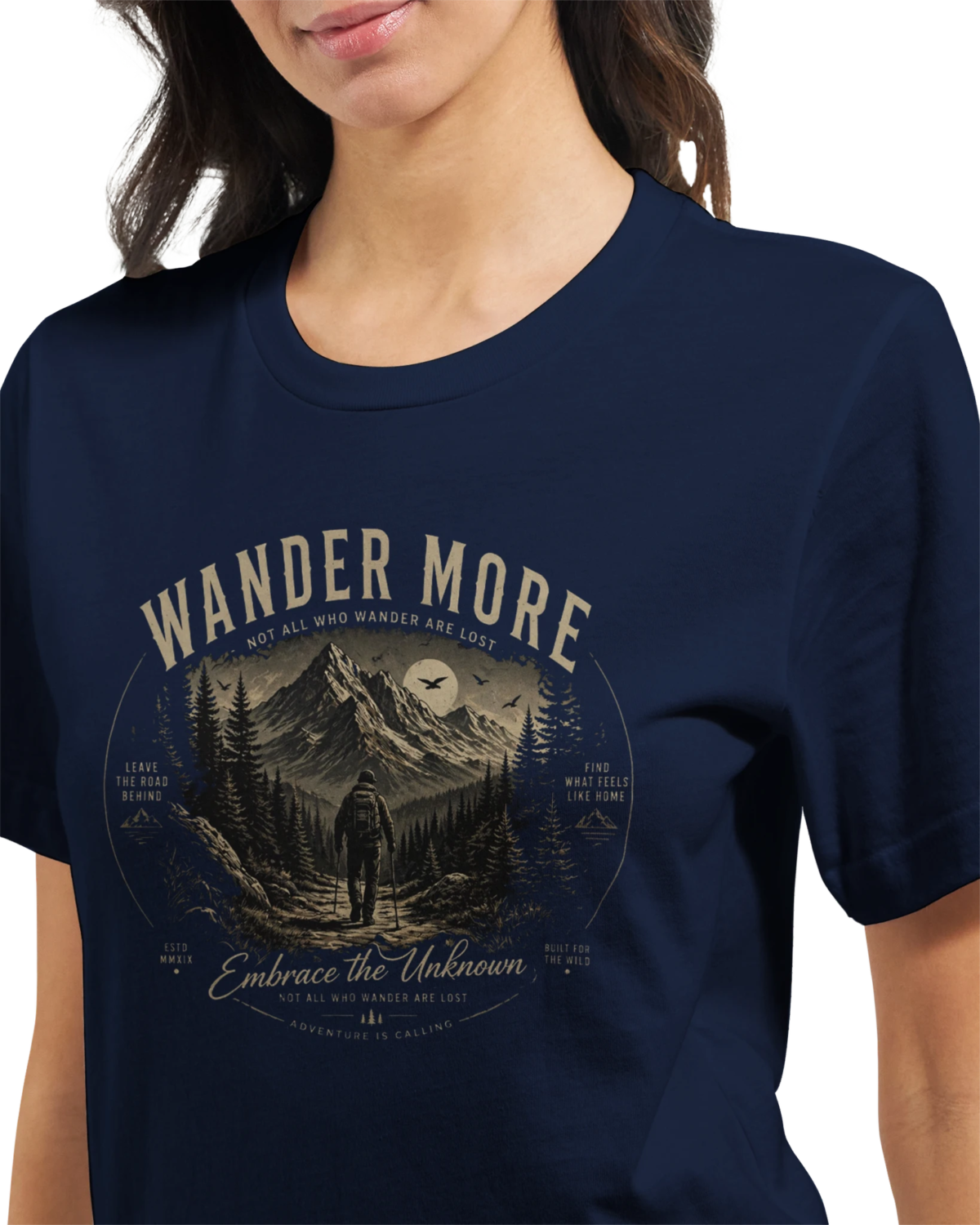 "Wander more" Premium Unisex Crewneck T-shirt | Bella + Canvas 3001