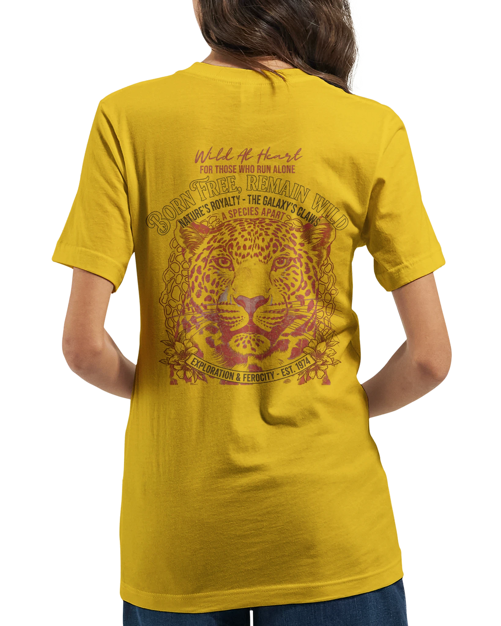"Born free remain wild" Premium Unisex Crewneck T-shirt | Bella + Canvas 3001 - Image 2