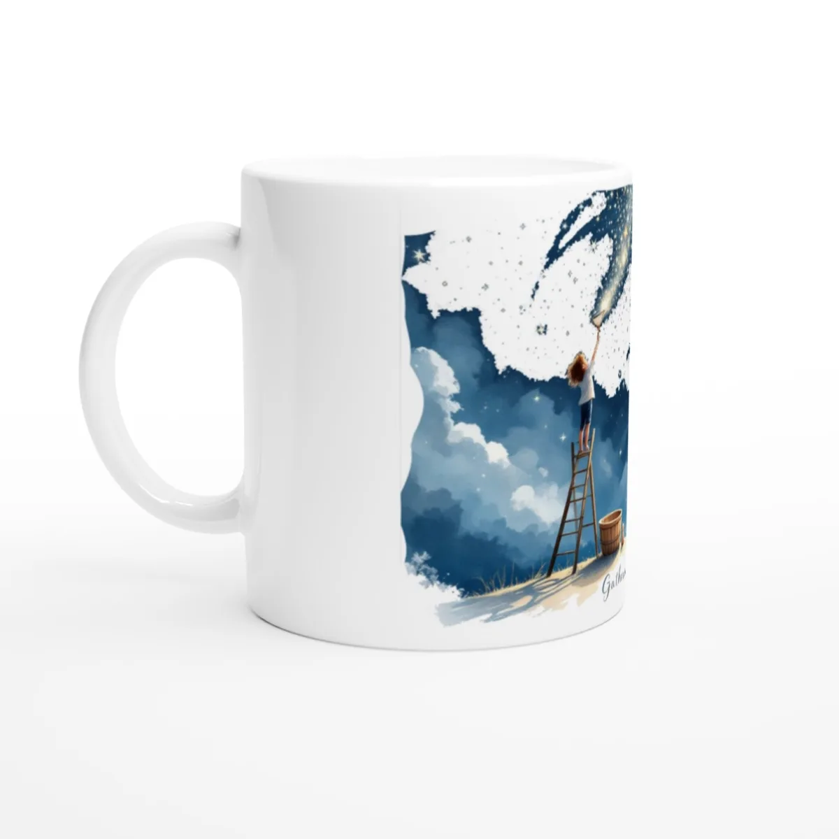 "Gathering starlight" White 11oz Ceramic Mug