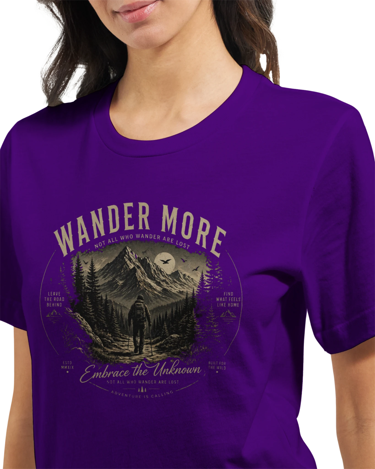 "Wander more" Premium Unisex Crewneck T-shirt | Bella + Canvas 3001