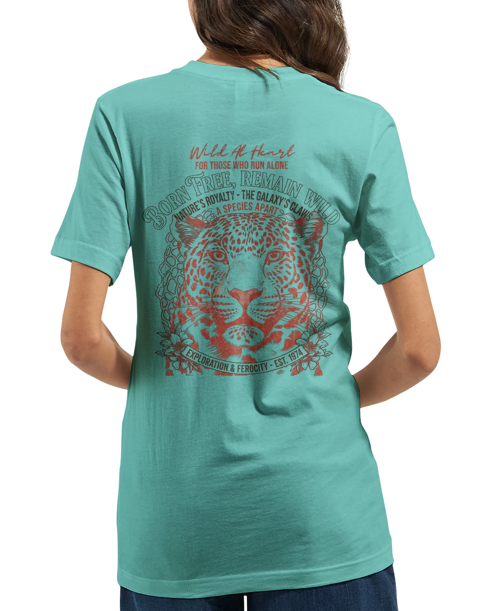 "Born free remain wild" Premium Unisex Crewneck T-shirt | Bella + Canvas 3001 - Image 6