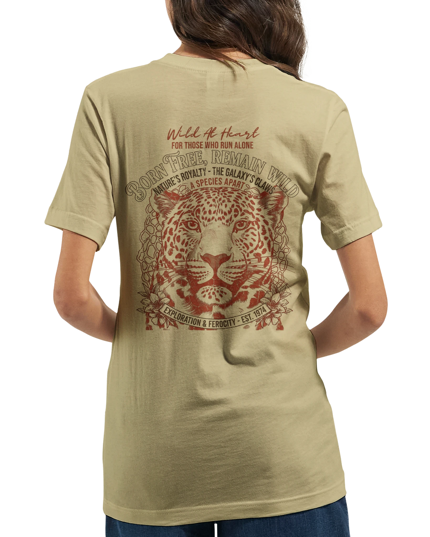 "Born free remain wild" Premium Unisex Crewneck T-shirt | Bella + Canvas 3001 - Image 4