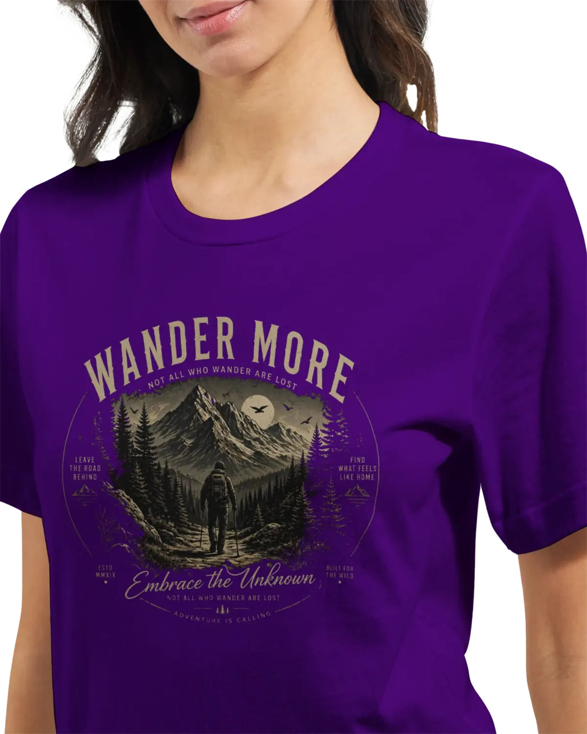 "Wander more" Premium Unisex Crewneck T-shirt | Bella + Canvas 3001