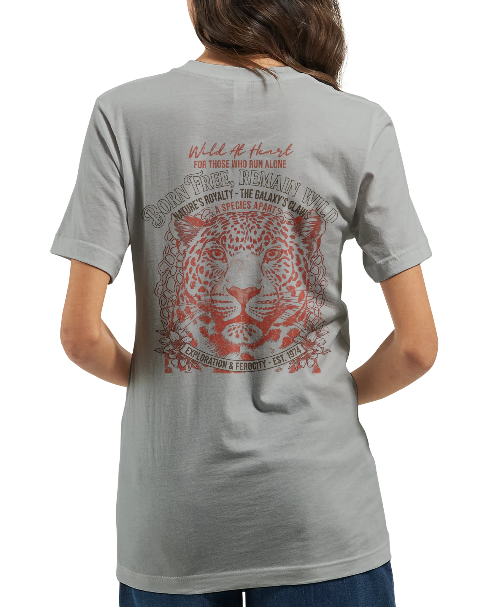 "Born free remain wild" Premium Unisex Crewneck T-shirt | Bella + Canvas 3001 - Image 3