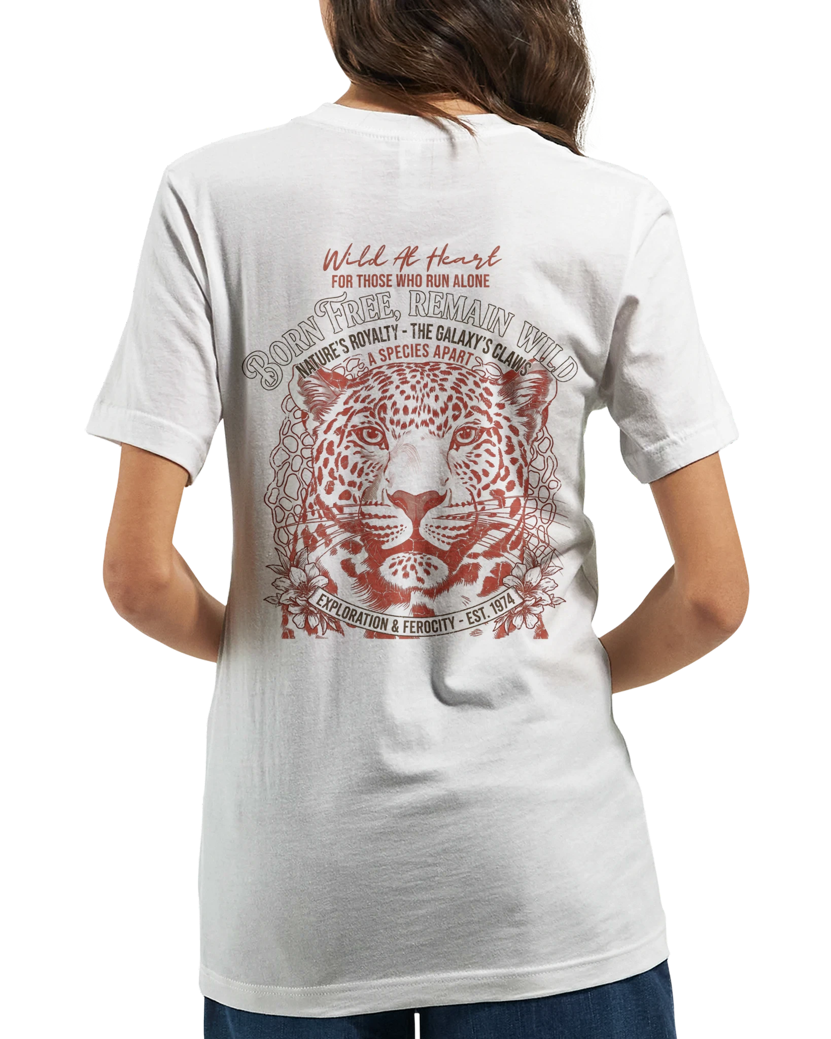 "Born free remain wild" Premium Unisex Crewneck T-shirt | Bella + Canvas 3001 - Image 5