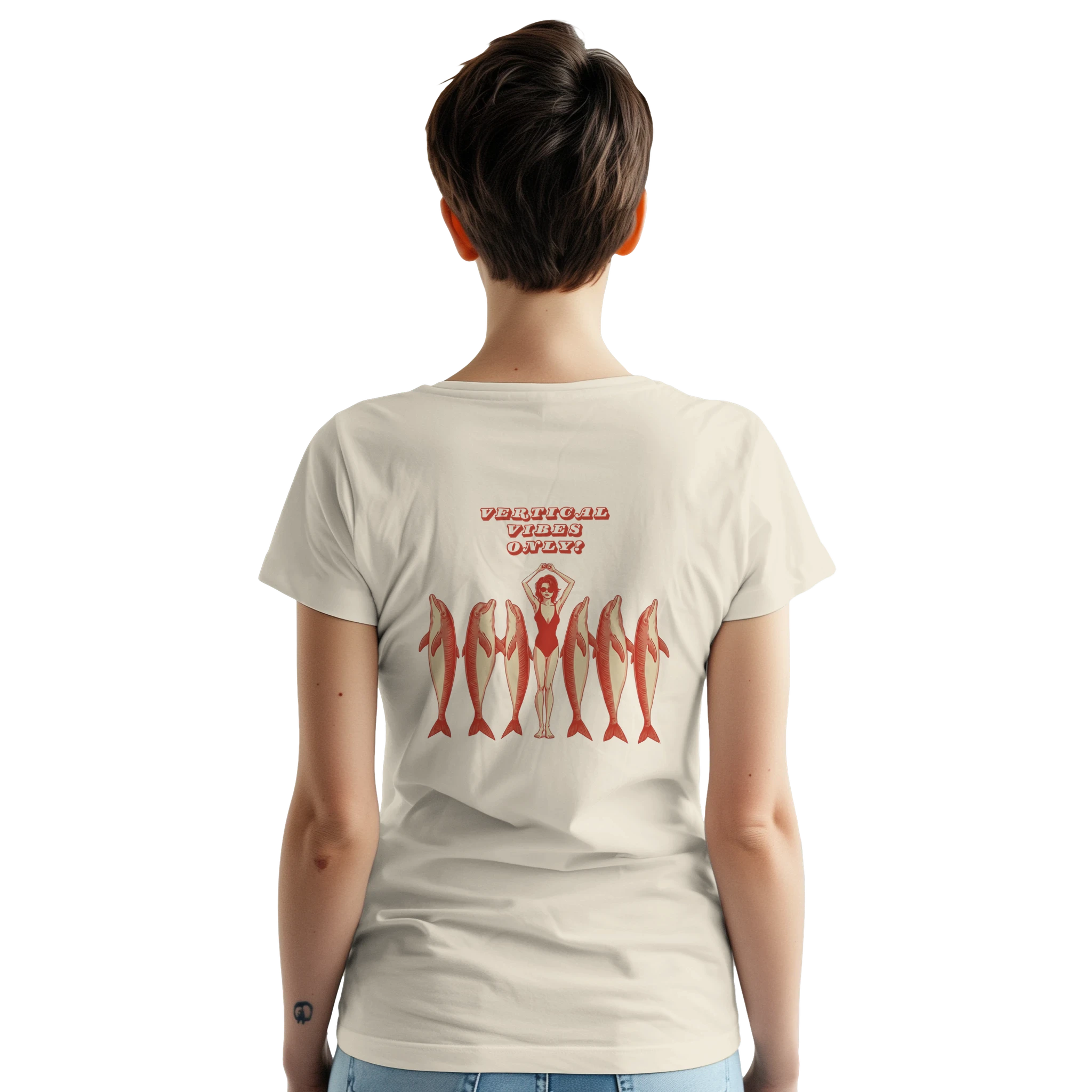 "Vertical Vibes Only" Heavyweight Unisex Crewneck T-shirt | Gildan® 5000 - Image 2