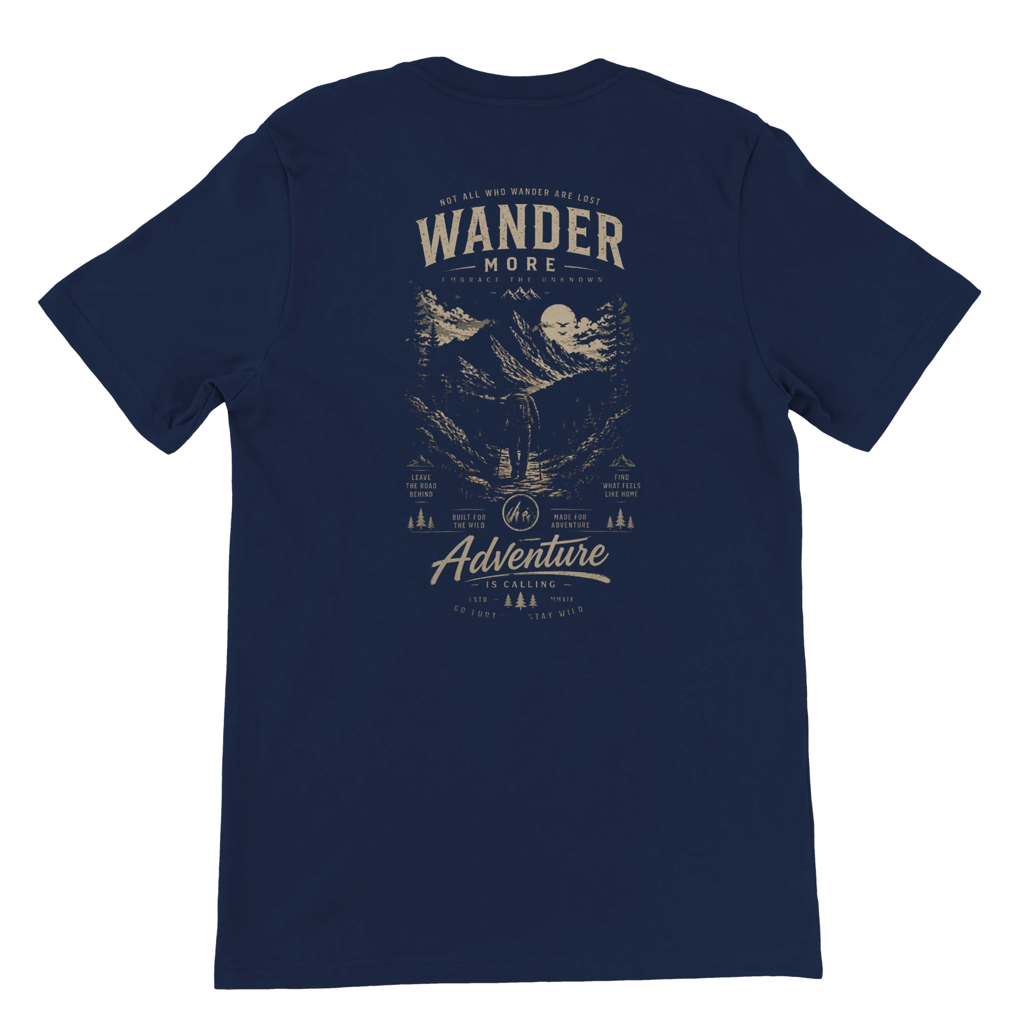 "Wander more new design" Premium Unisex Crewneck T-shirt | Bella + Canvas 3001 - Image 3
