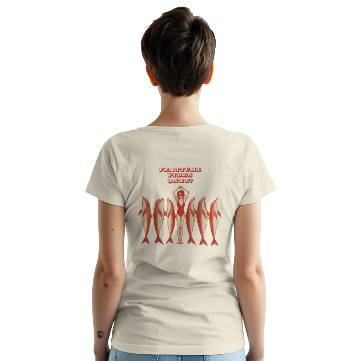 "Vertical Vibes Only" Heavyweight Unisex Crewneck T-shirt | Gildan® 5000