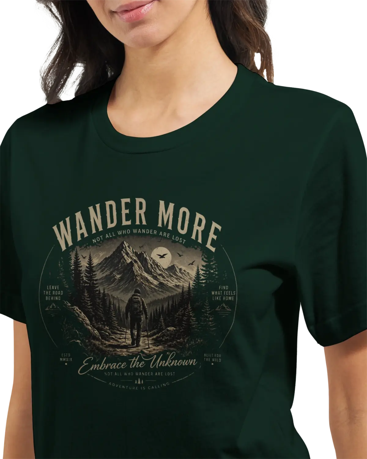 "Wander more" Premium Unisex Crewneck T-shirt | Bella + Canvas 3001
