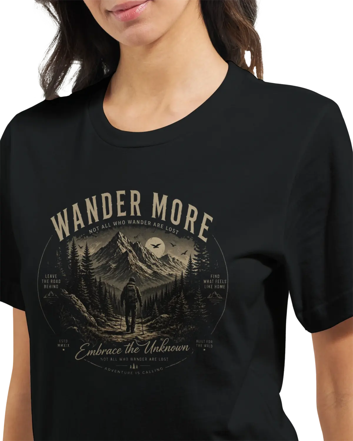 "Wander more" Premium Unisex Crewneck T-shirt | Bella + Canvas 3001