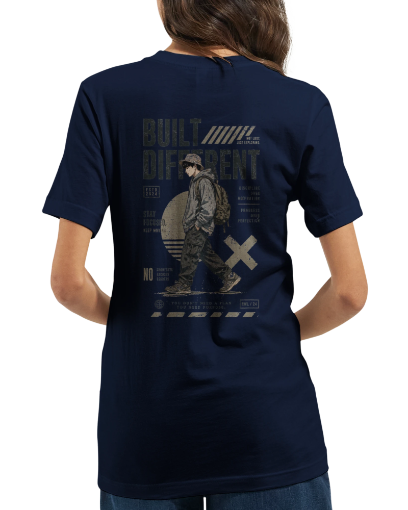 Alternative view of "Built different" Premium Unisex Crewneck T-shirt | Bella + Canvas 3001