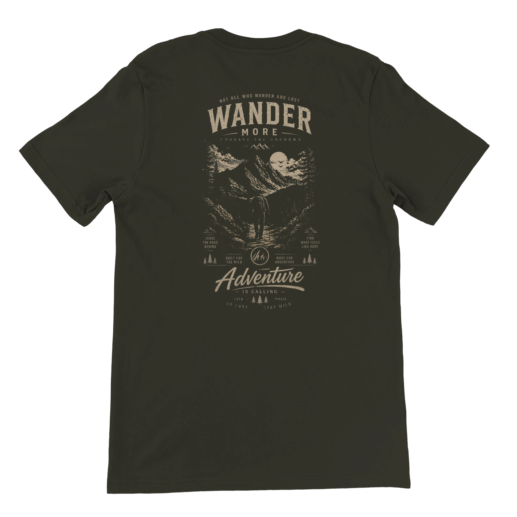 "Wander more new design" Premium Unisex Crewneck T-shirt | Bella + Canvas 3001 - Image 2
