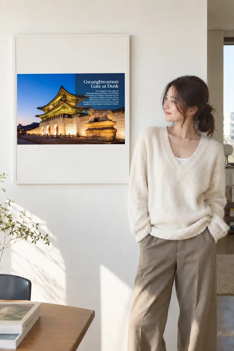 "Gwanghwamun Gate" Museum-Quality Matte Paper Metal Framed Poster 40x60 cm / 16x24″
