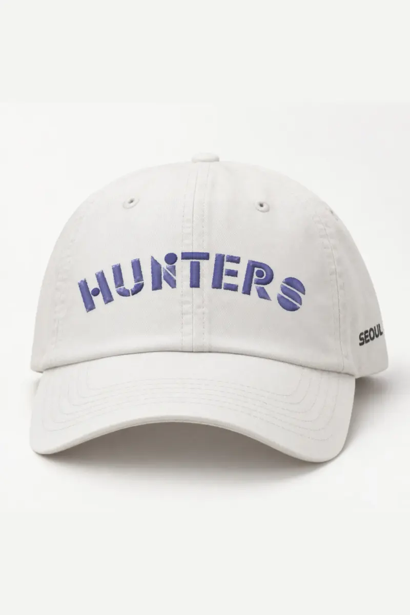 "Hunters Distorted Wordmark" Classic Dad Hat · Embroidered — white/cap-front