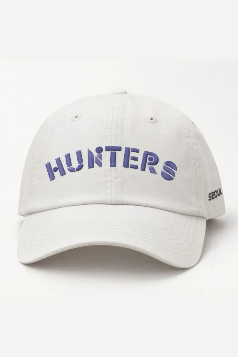 "Hunters Distorted Wordmark" Classic Dad Hat · Embroidered — white/cap-front