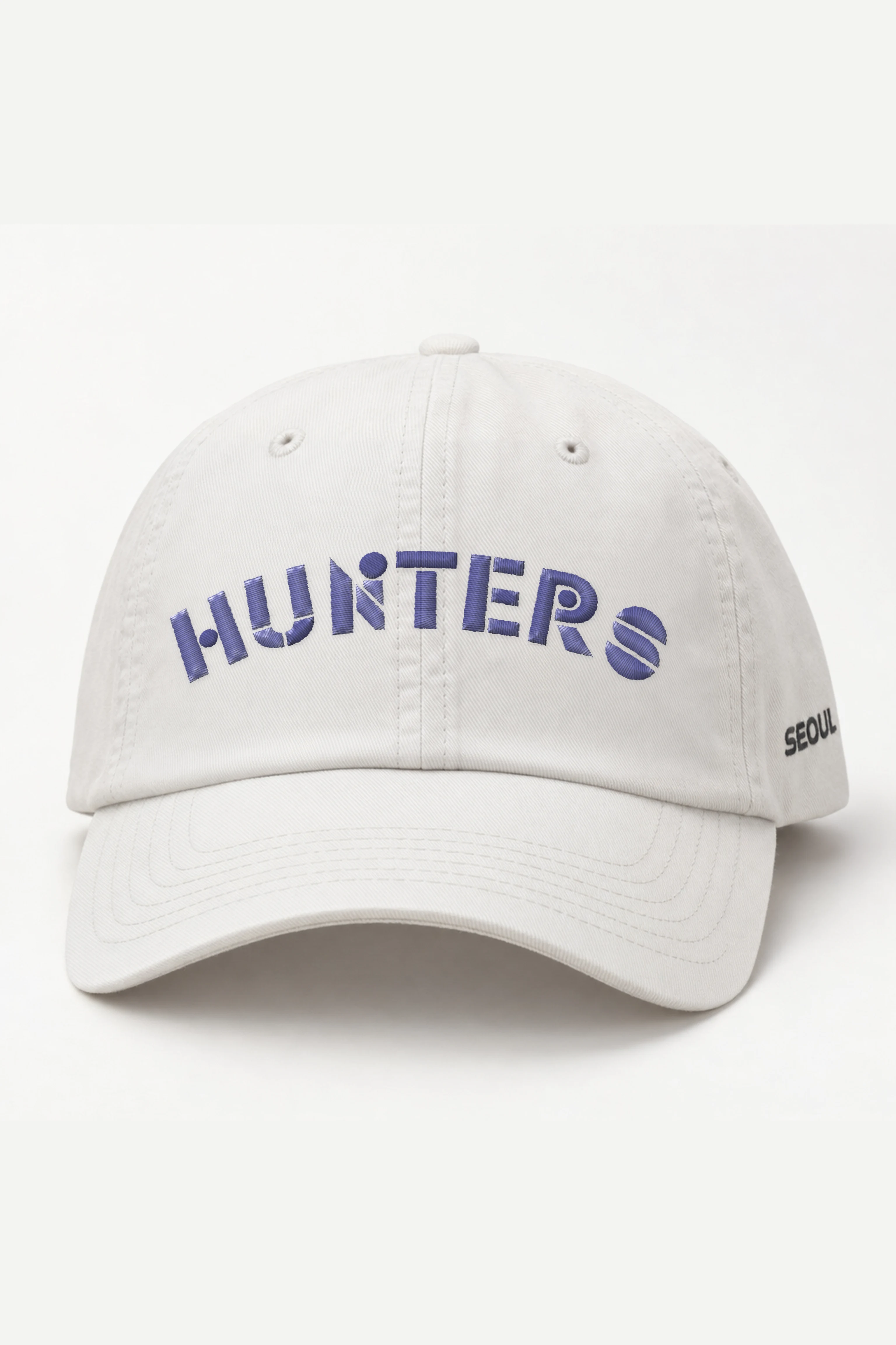 "Hunters Distorted Wordmark" Classic Dad Hat · Embroidered — white/cap-front