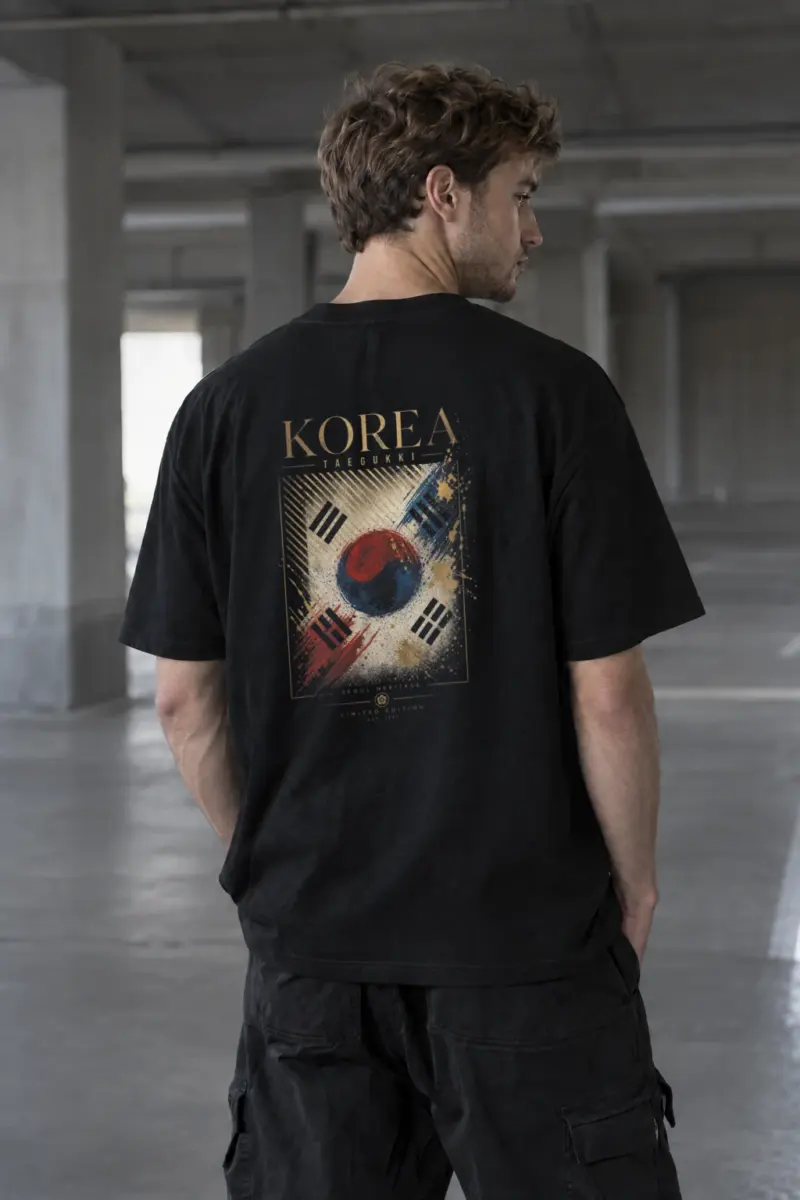 "Korean Taegeukgi Flag" Women's Relaxed T-Shirt  Graphic | Bella + Canvas 6400