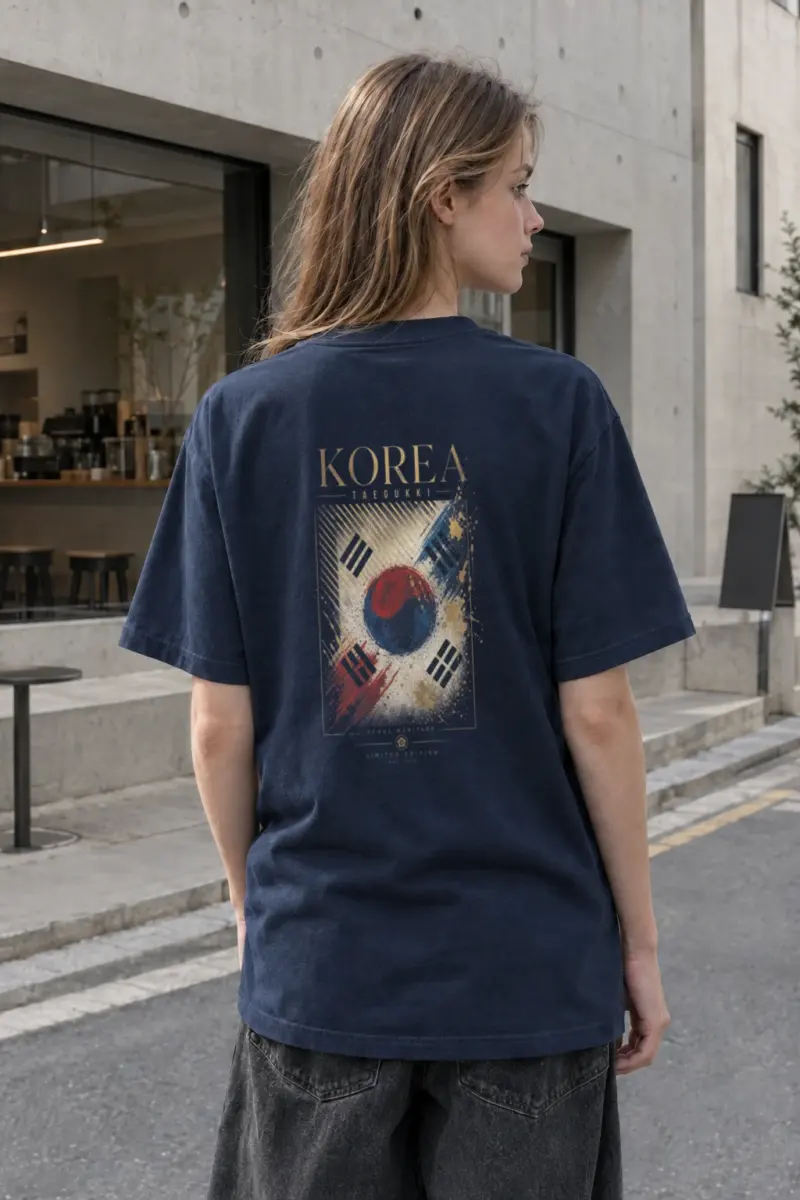 "Korean Taegeukgi Flag" Women's Relaxed T-Shirt  Graphic | Bella + Canvas 6400