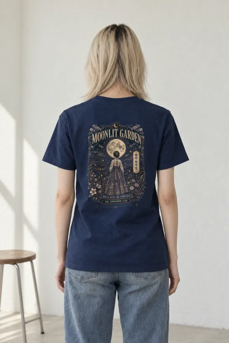 "Moonlit Garden" Heavyweight Unisex Crewneck T-shirt