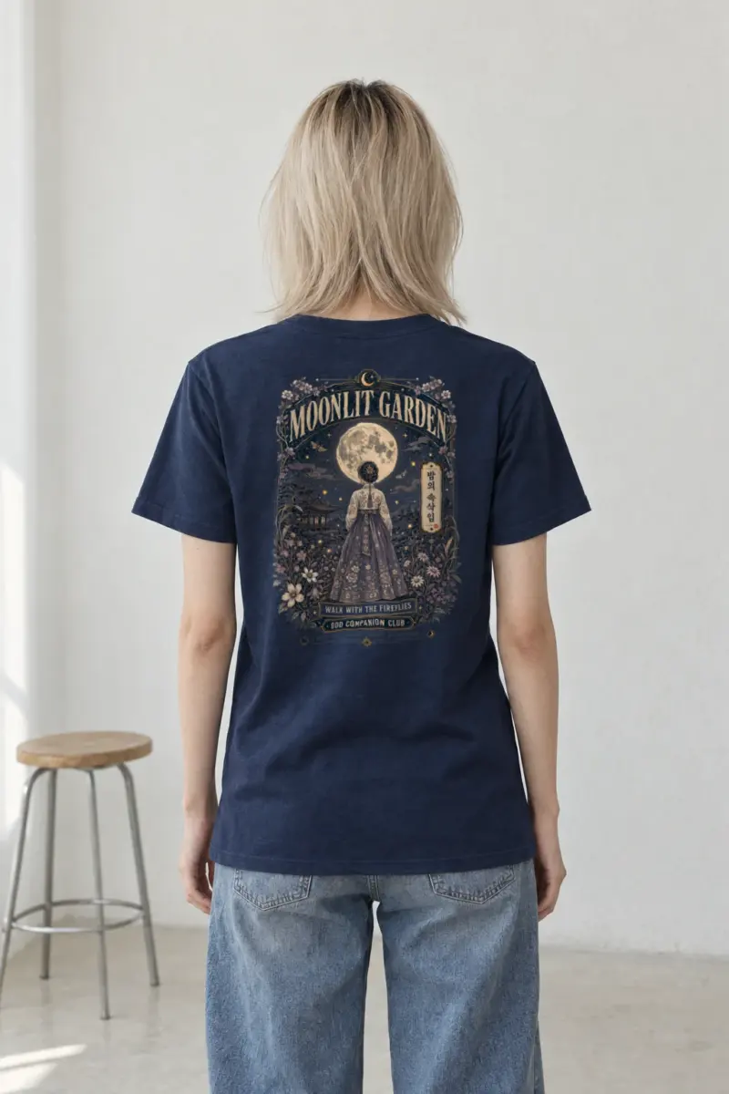 "Moonlit Garden" Heavyweight Unisex Crewneck T-shirt