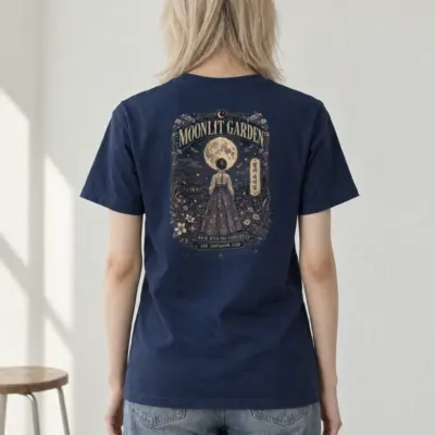 "Moonlit Garden" Heavyweight Unisex Crewneck T-shirt