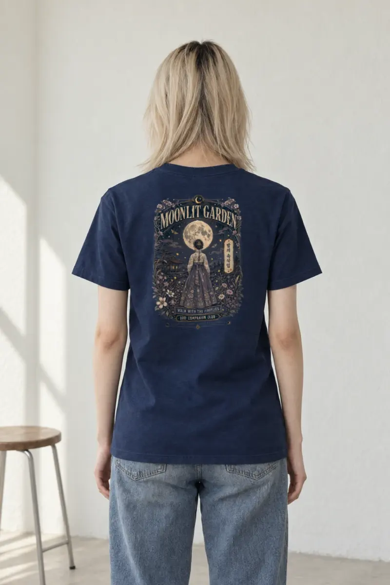 "Moonlit Garden" Heavyweight Unisex Crewneck T-shirt