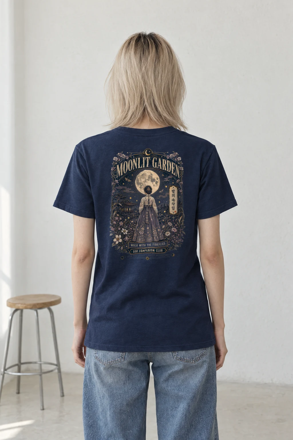 "Moonlit Garden" Heavyweight Unisex Crewneck T-shirt