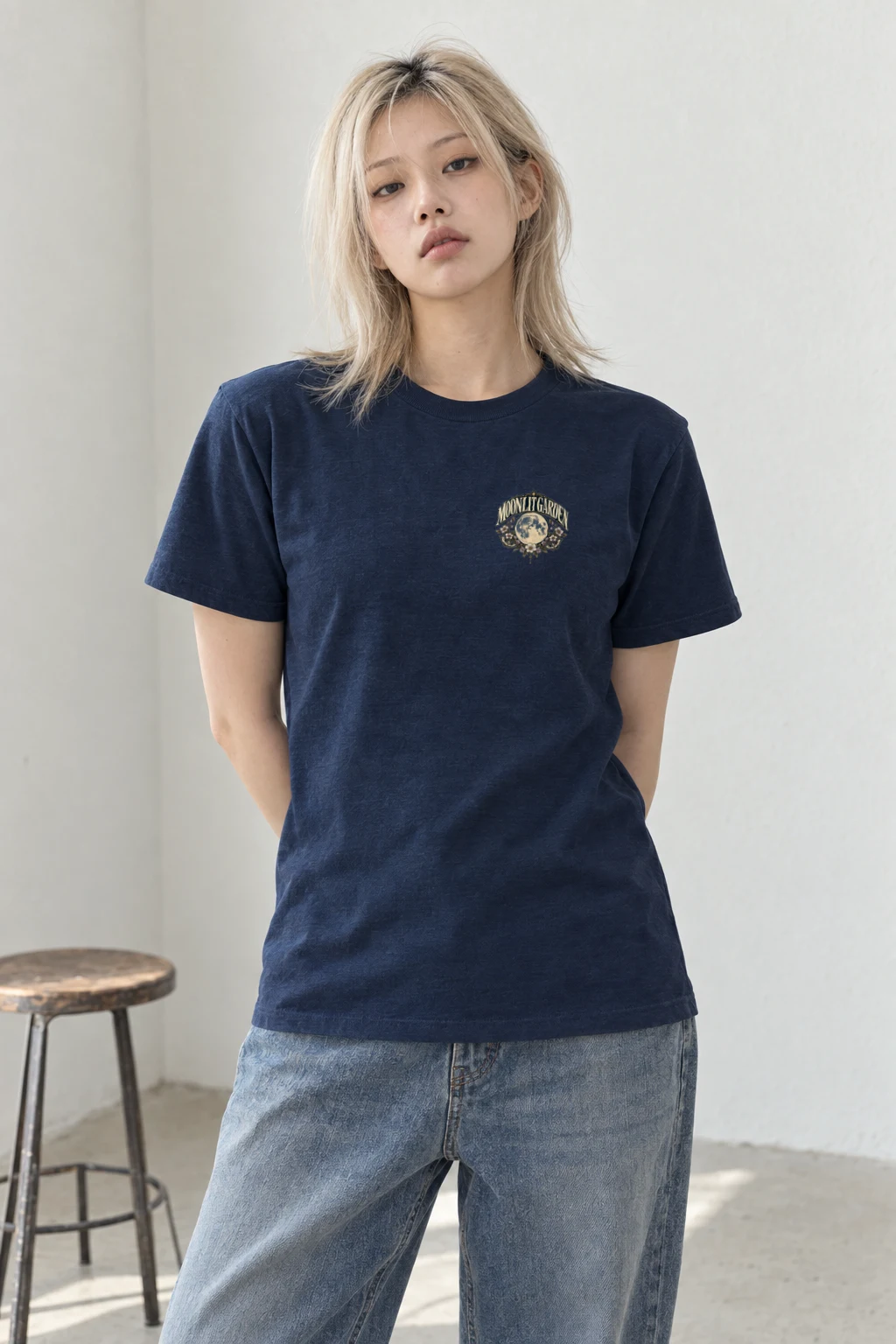 "Moonlit Garden" Heavyweight Unisex Crewneck T-shirt