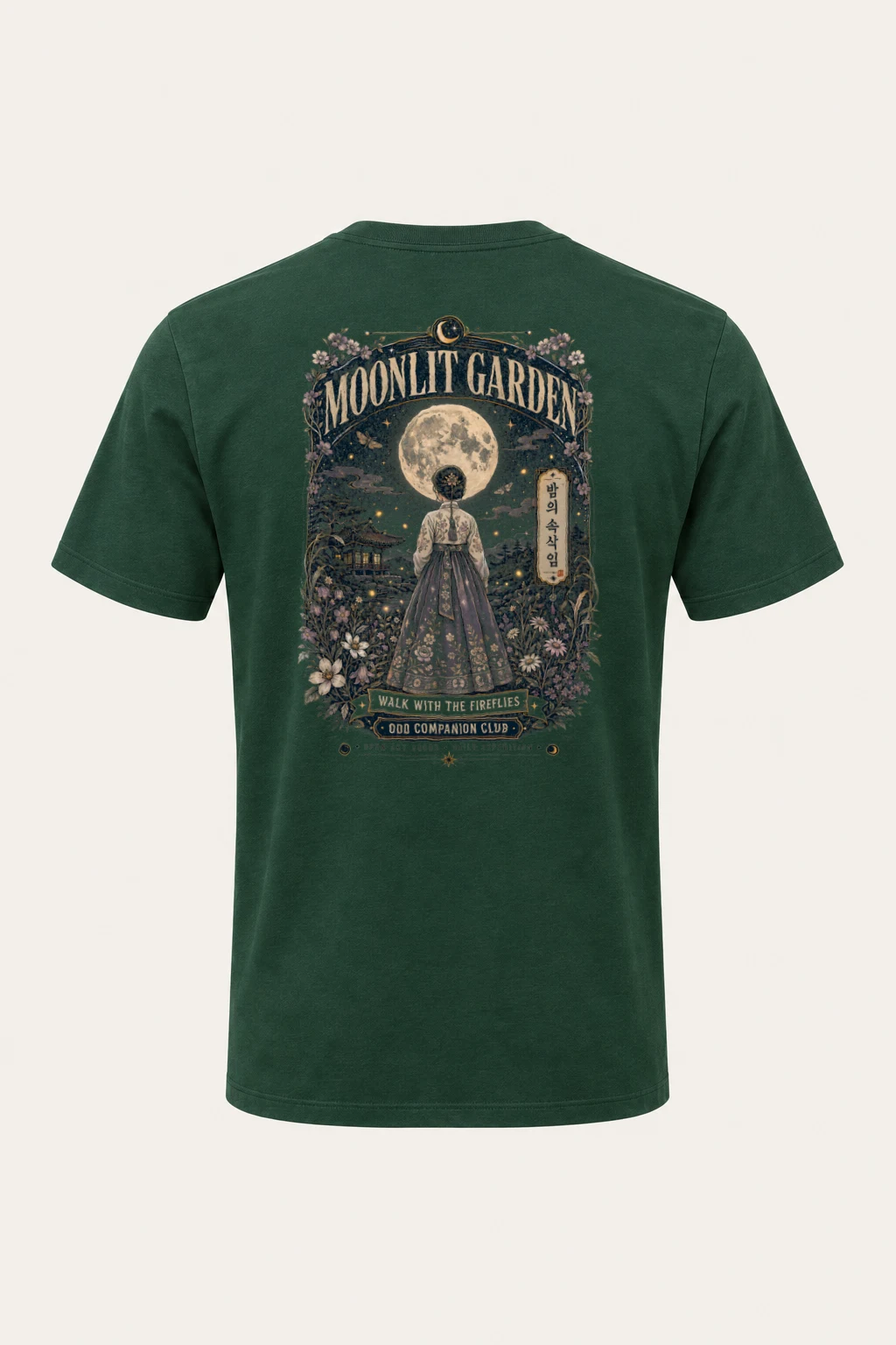 "Moonlit Garden" Heavyweight Unisex Crewneck T-shirt
