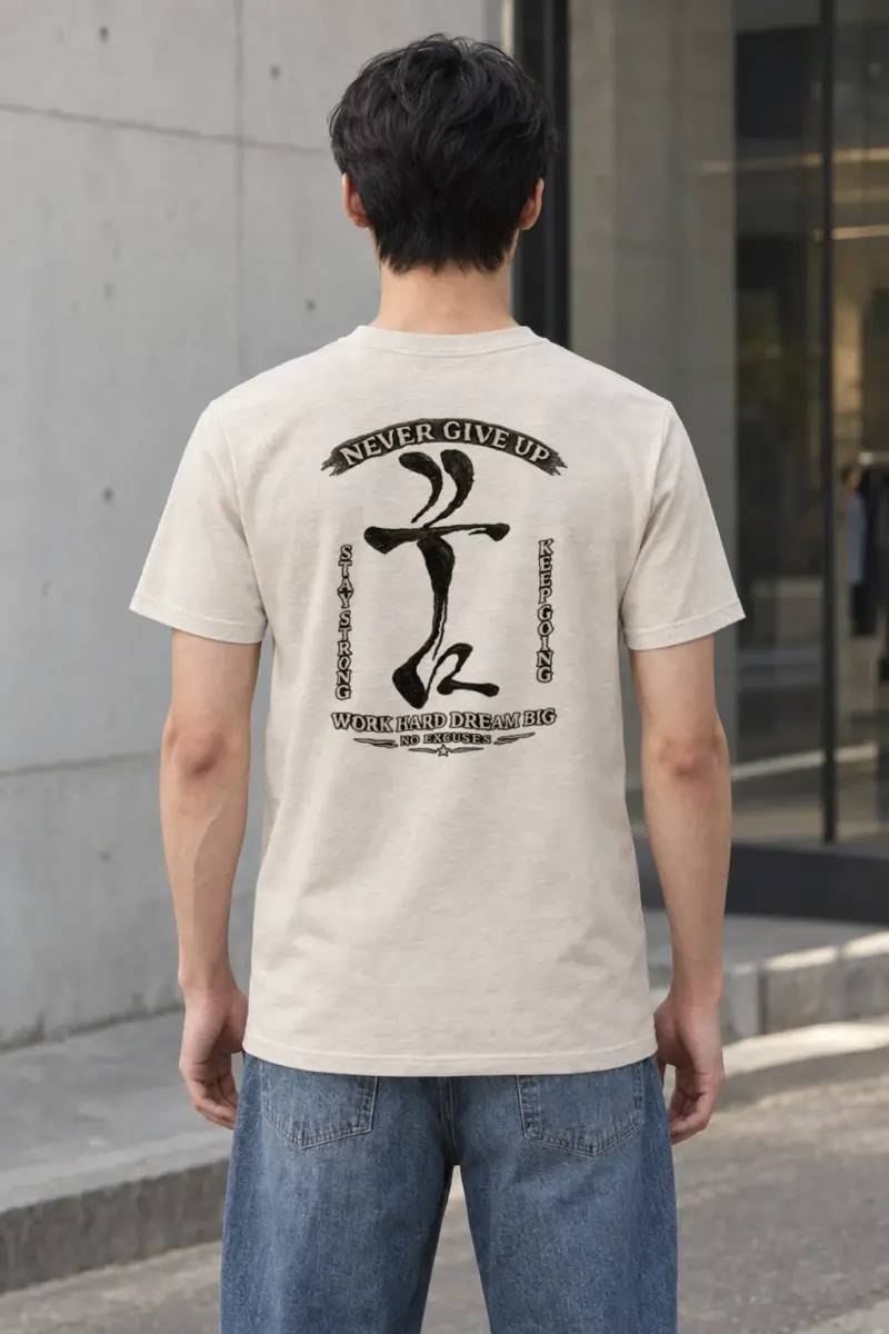 "Never Give Up" Heavyweight Unisex Crewneck T-shirt