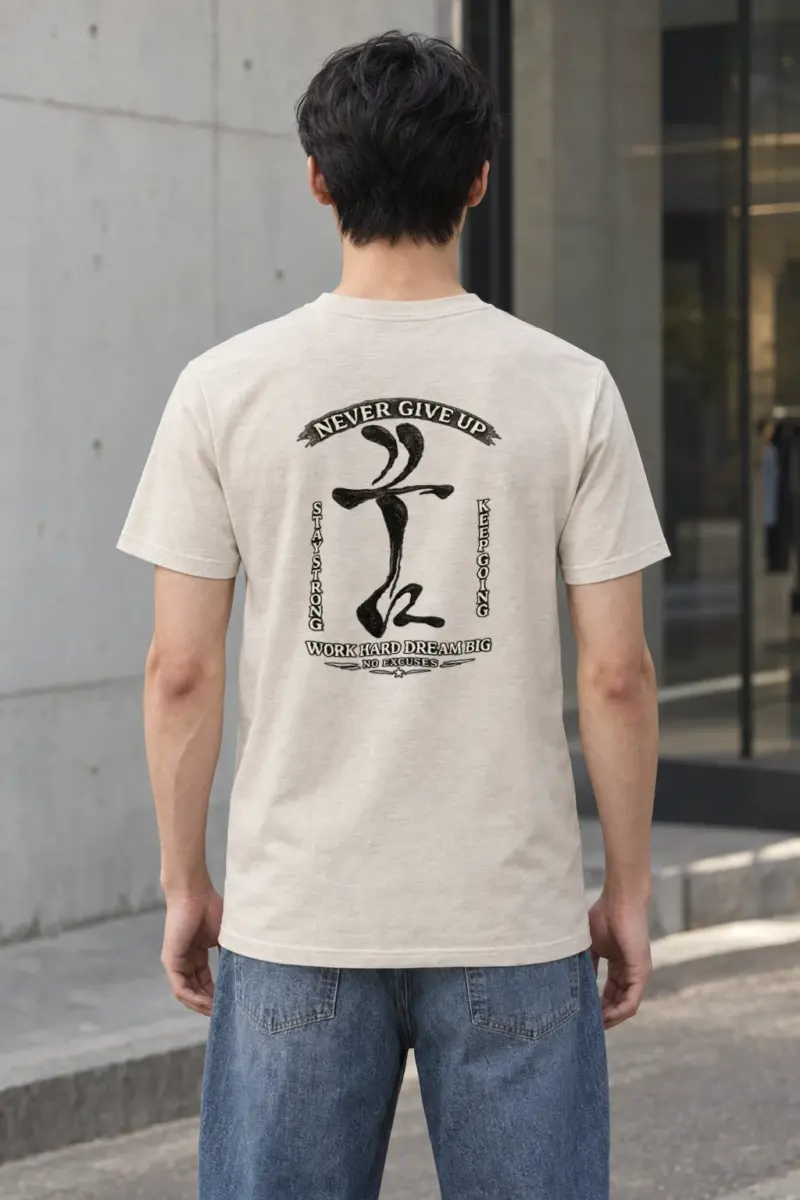 "Never Give Up" Heavyweight Unisex Crewneck T-shirt