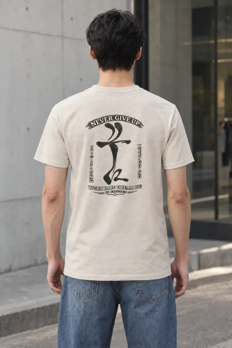 "Never Give Up" Heavyweight Unisex Crewneck T-shirt