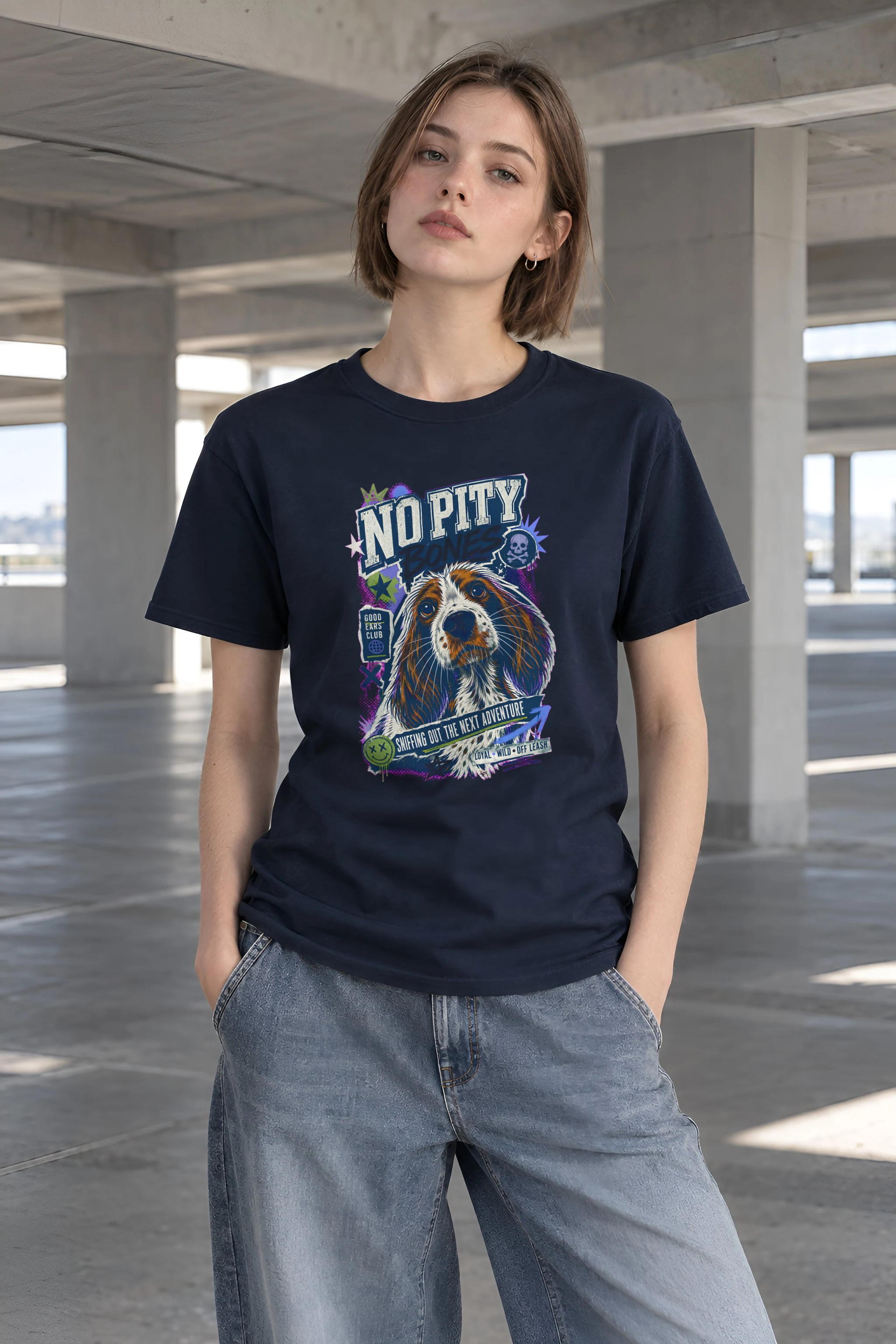 "No pity bones" Heavyweight Unisex Crewneck T-shirt