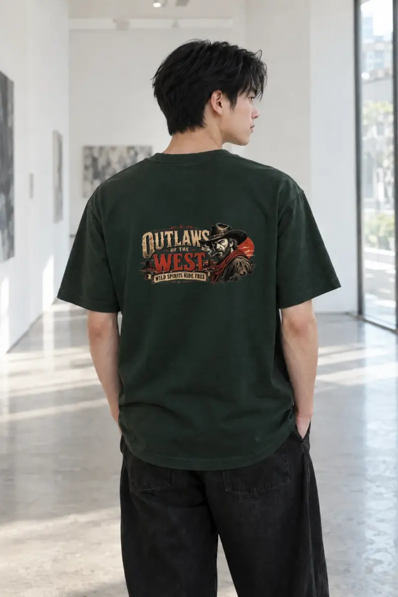 "Outlaws Of The West" Heavyweight Unisex Crewneck T-shirt | Gildan 5000