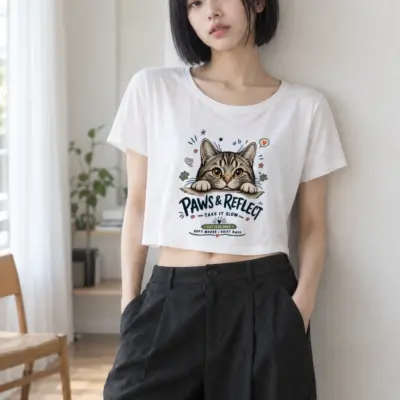 "Paws & Reflect" Women's Crop Tee