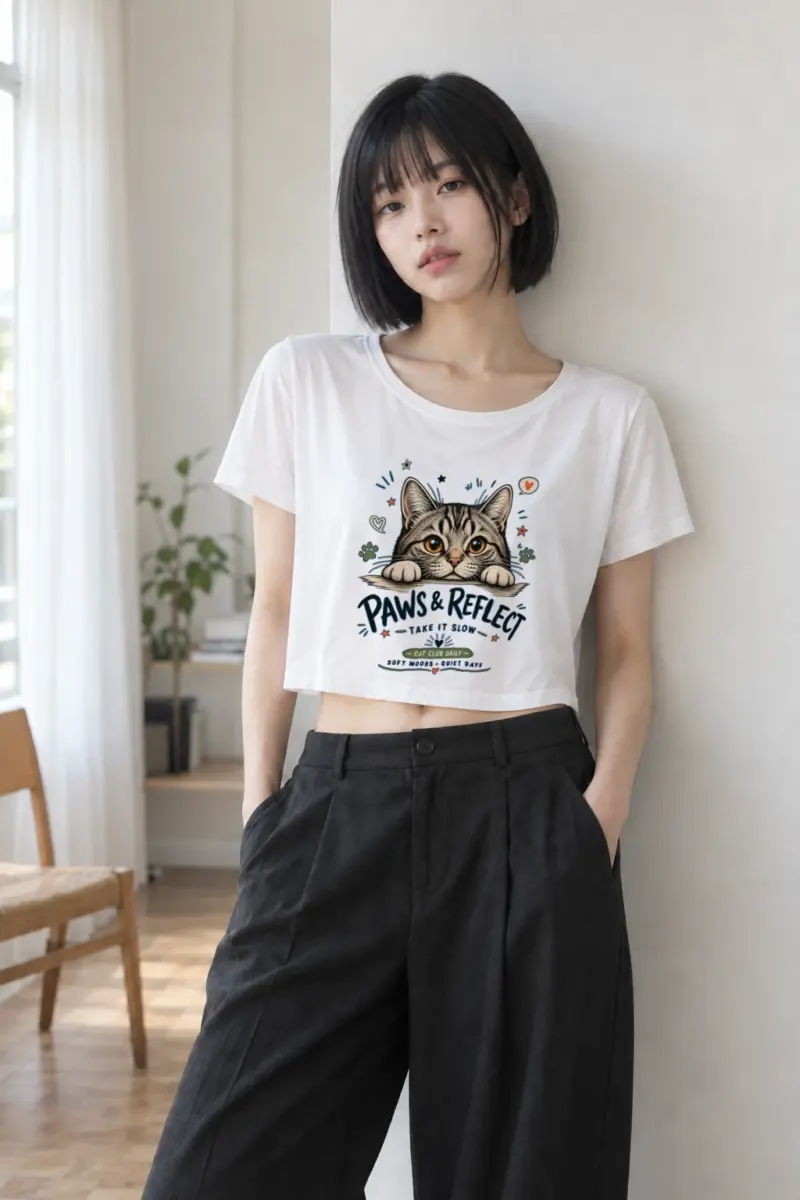 "Paws & Reflect" Women's Crop Tee