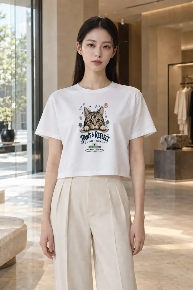 "Paws & Reflect" Women's Crop Tee | Bella + Canvas 8882