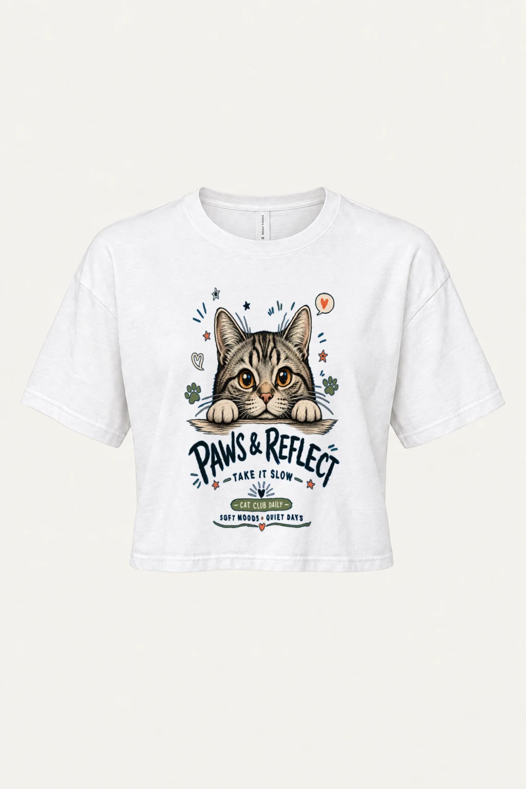 "Paws & Reflect" Women's Crop Tee | Bella + Canvas 8882