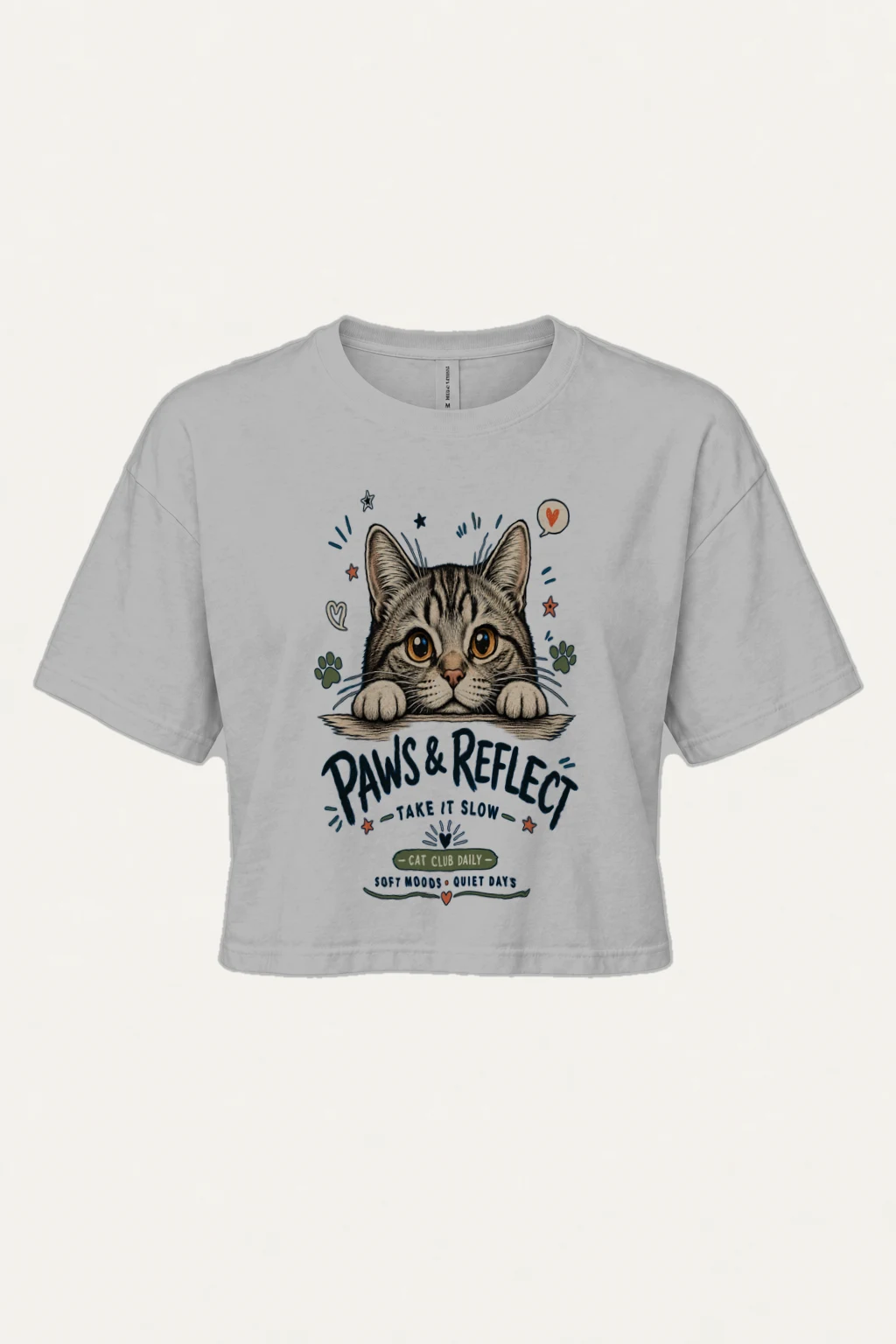 "Paws & Reflect" Women's Crop Tee | Bella + Canvas 8882