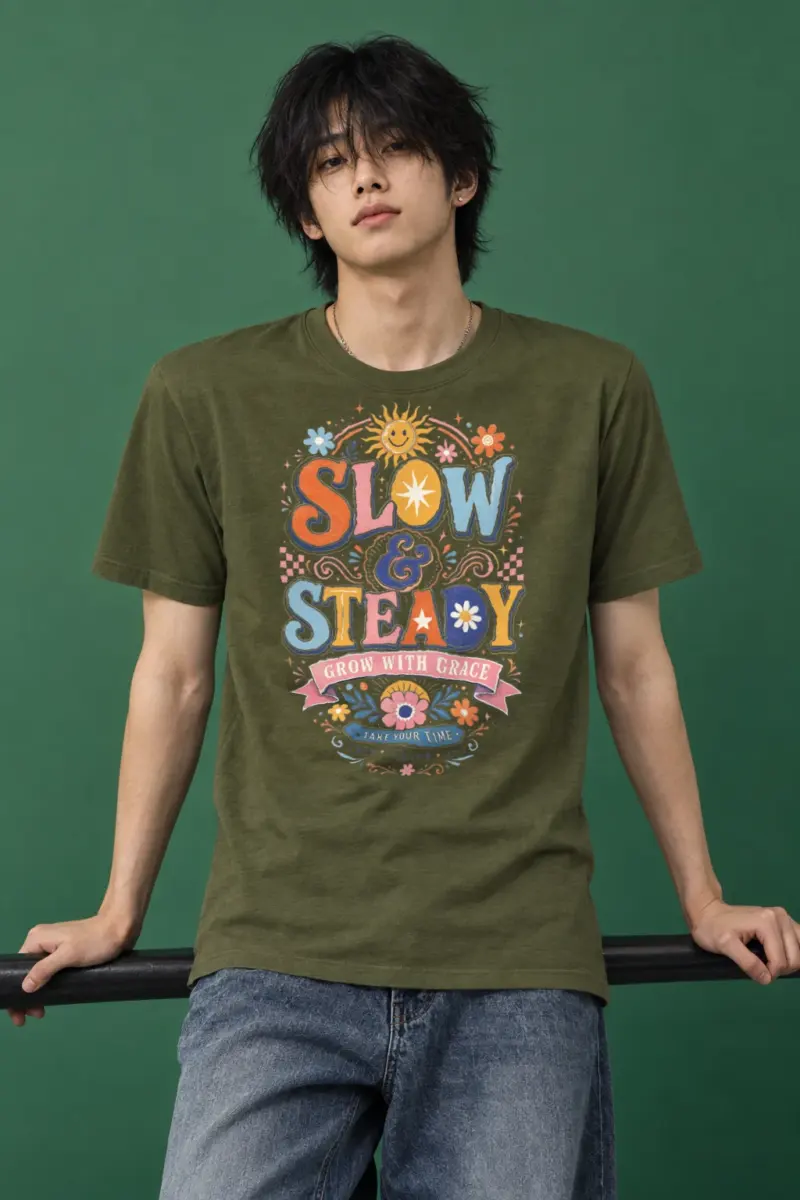 "Slow and steady" Heavyweight Unisex Crewneck T-shirt