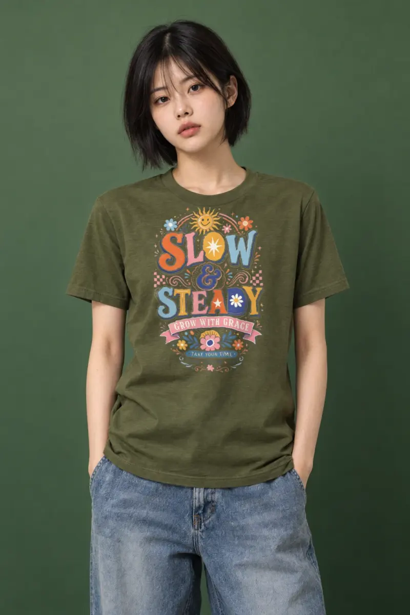 "Slow and steady" Heavyweight Unisex Crewneck T-shirt