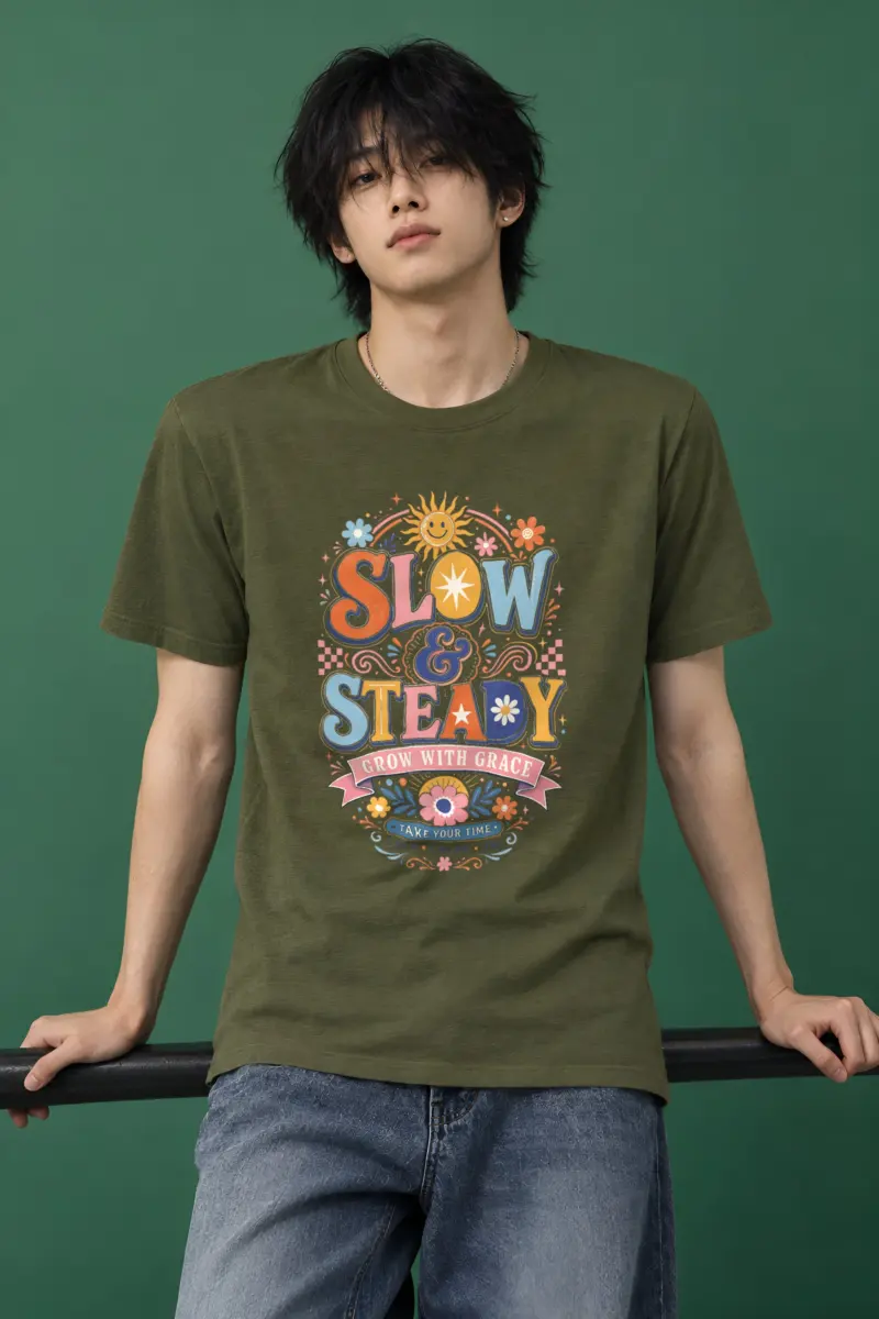 "Slow and steady" Heavyweight Unisex Crewneck T-shirt